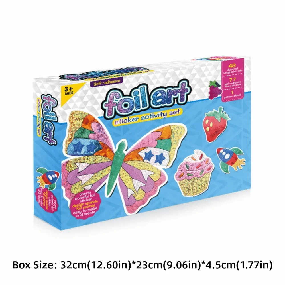 Multicolor DIY Foilart Sticker Self-adhesive Cartoon Pattern Cartoon Stickers Creative Design Enlightenment Early Learning Toy