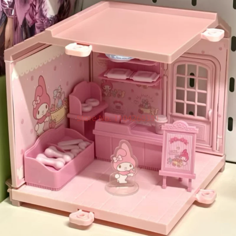 

Sanrio Kuromi Dreamy Scene Model Toys Cartoon Anime My Melody Accessories Kitchen Coffee Shop Cute Model Toys Ornament Gift Toys