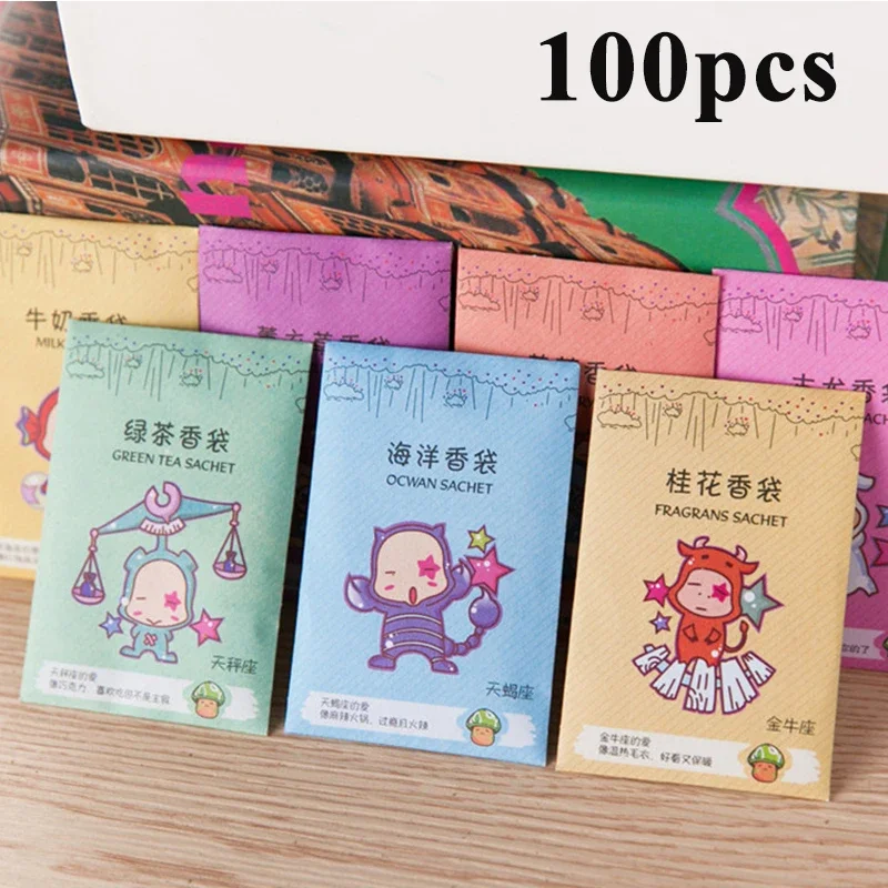 100pcs Fragrance Sachets Freshener Bag Natural Aromatherapy Random Taste Incense Wardrobe-Cupboard  Paper Pocket