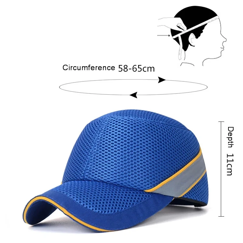 Net Cloth Hi-Viz Anti-collision Safety Bump Cap Baseball Hat Style Hard Hat Helmet Head Protection For Work Factory Repairing