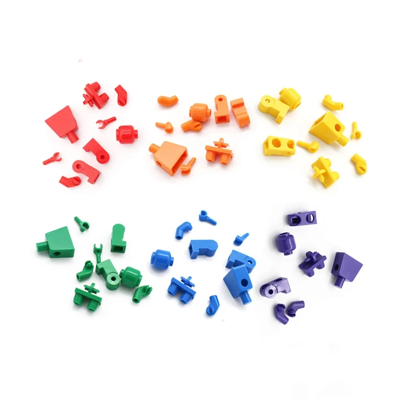 10pcs/set Solid Color Mini Doll Building Blocks Without Prints 40 Colors Figures Bricks MOC Accessory Display Toys Kids Gift