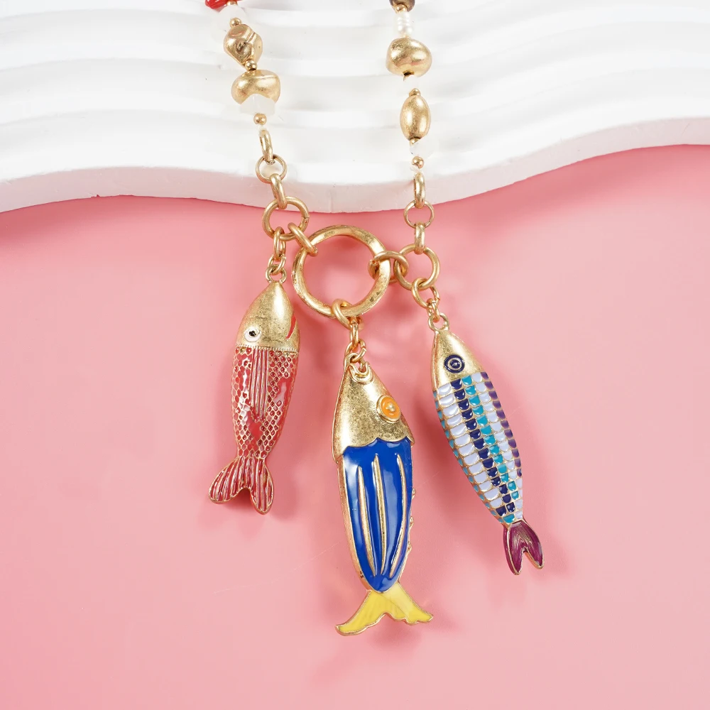 

Bohemian Cute Fish Ocean Animals Gifts Pendant Ethnic Necklaces for Girls Women Jewelry Charms girls mermaid Accessorie