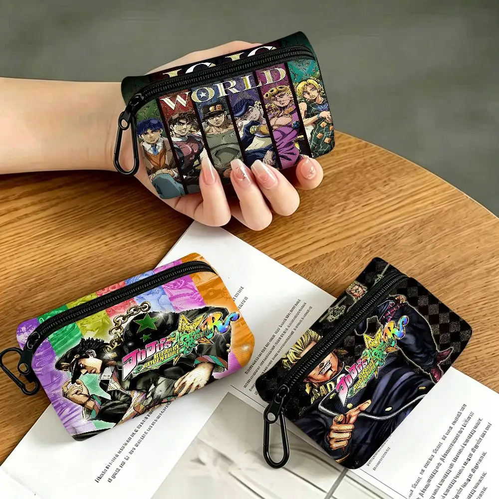 JOJO B-bizarre A-adventure Anime Wear-resistant Oxford Cloth Coin Purse Portable Backpack Hanging Card Storage Bag