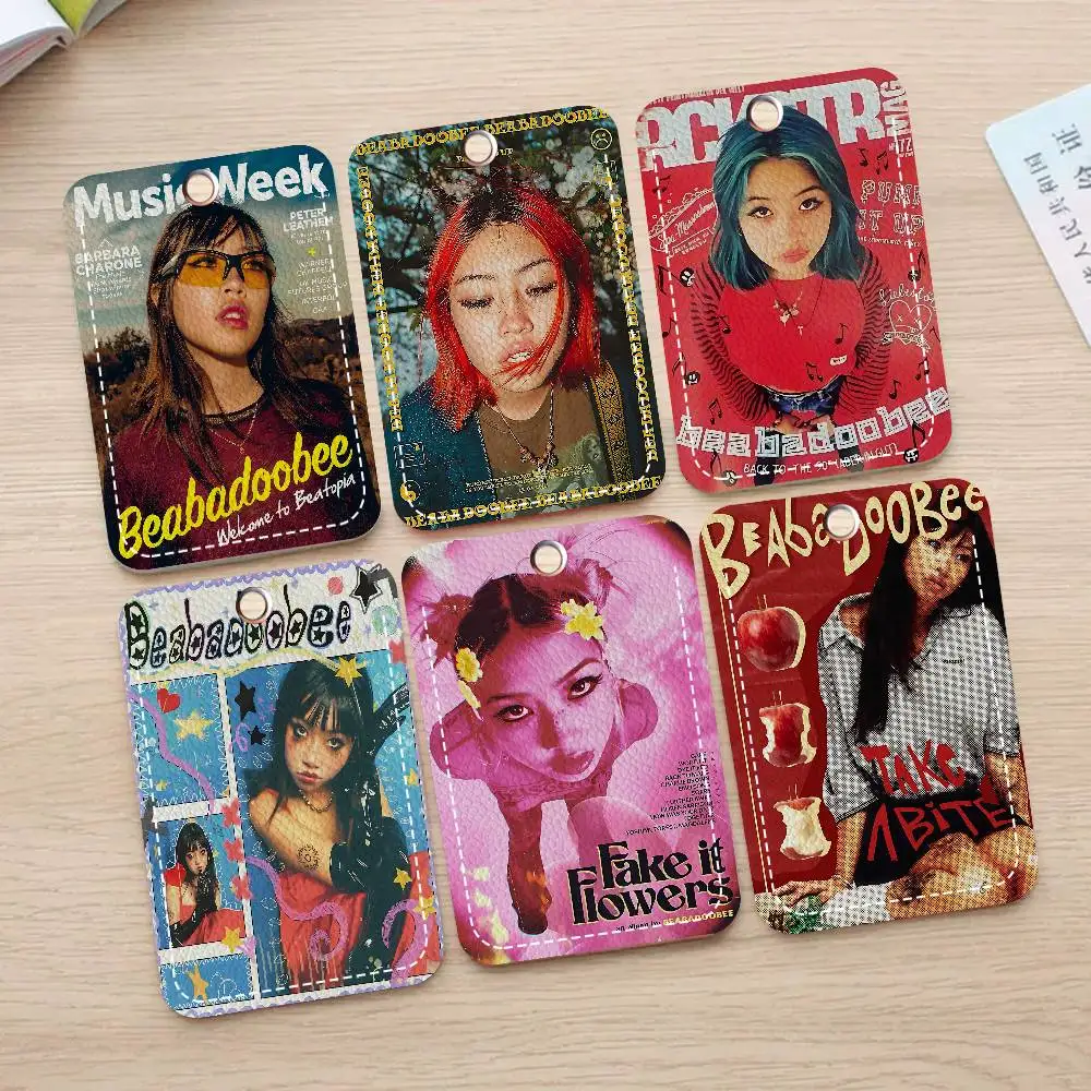 سلسلة مفاتيح Singer B-Beabadoobee مع حامل بطاقة الوصول، وجبة بطاقة الهوية وبطاقة البنك، حافظة واقية للأمن