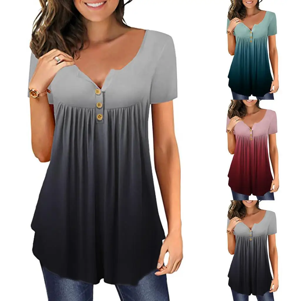 

Женская футболка больших размеров с принтом Adient, глубокий пуловер ort Sve Cotton Sweet Sle, летний женский топ Faion