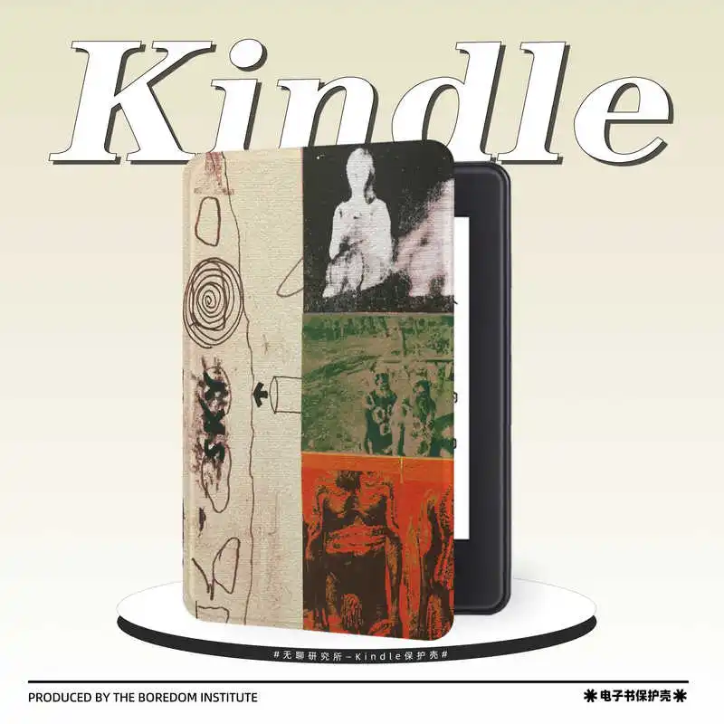 Retro Oil Painting For kindle case Silicone soft shell wrapped around edges for anti fall protection paperwhite 2024 2022 basic