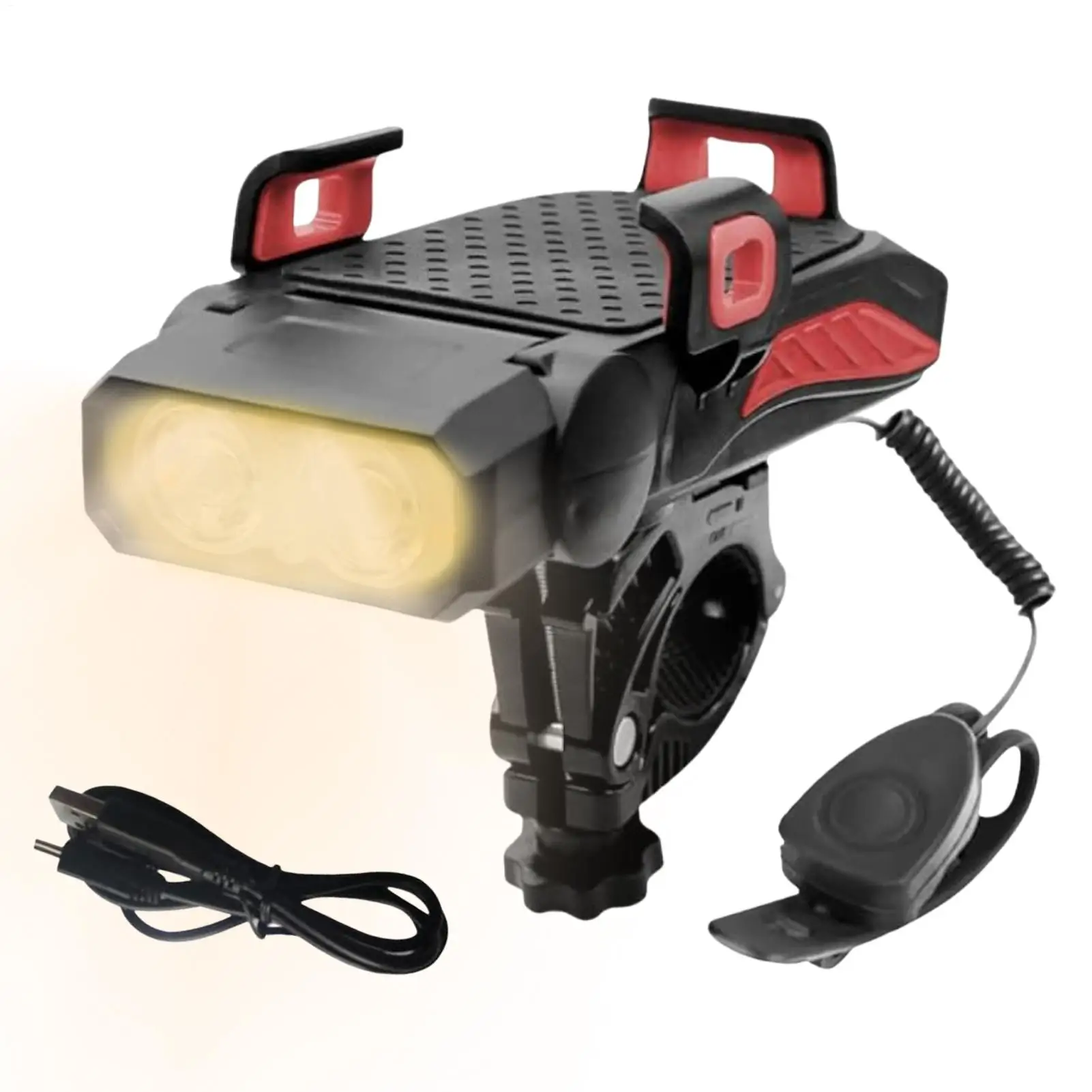 

Держатель для мобильного телефона на руль велосипеда, водонепроницаемая светодиодная фара для велосипеда, крепление для телефона, USB прямая зарядка, передняя лампа для верховой езды для кемпинга