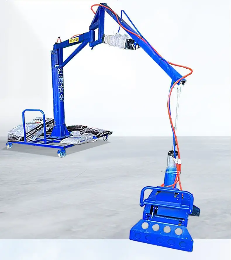 Mobile pneumatic mechanical gripper, handler booster, robotic arm for handling and balancing lifting cement