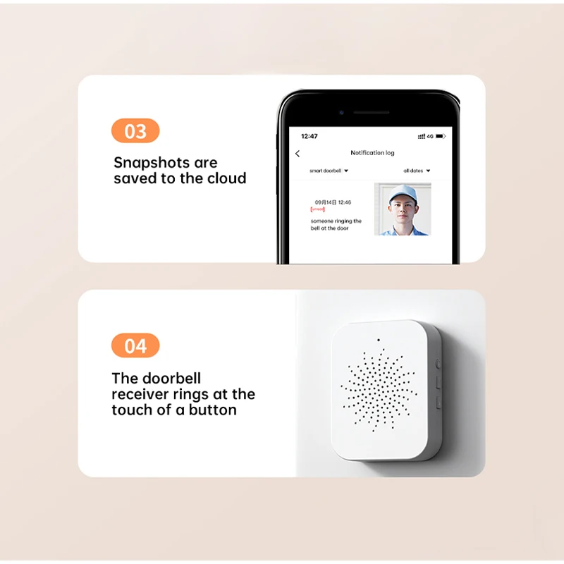 Timbre inalámbrico con WIFI para puerta, timbre Visual de baja compresión con vídeo, para interior, con aplicación Tuya