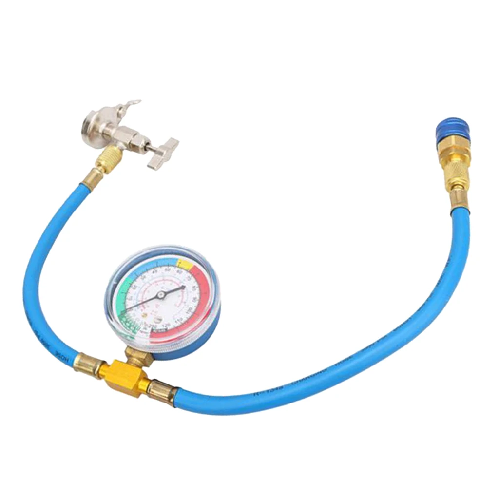 Anti-leaking Car Air Conditioning Pressure Gauge Recharge Hose With Gauge