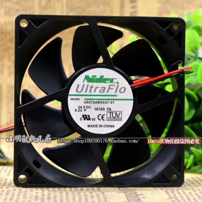 

New Cooler Fan for Nidec UltraFlo U92T24MS2A7-51 24V 0.22A High Air Volume Cooling Fan 90*90*25MM