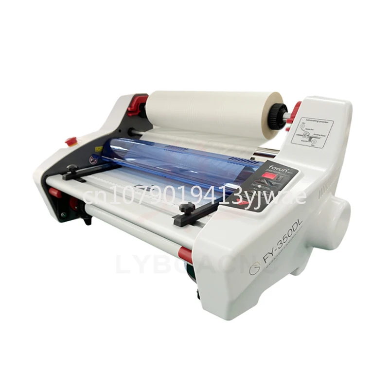 Desktop A3 A4 Paper Laminating Machine English Version Four Roller Cold Hot Laminator Rolling Machine FY-350DL For Film Photo