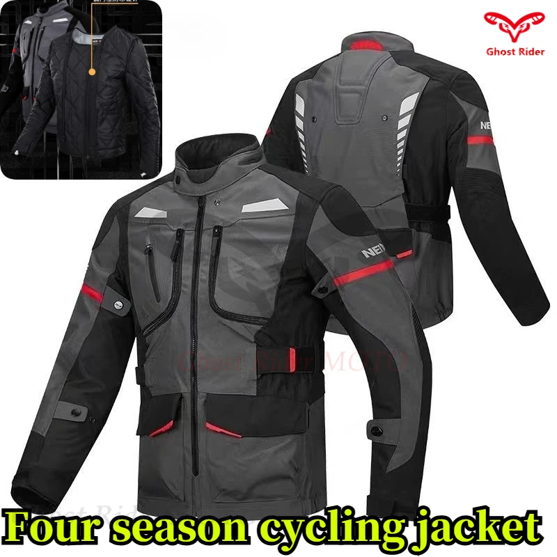 

Motorcycle riding jacket locomotive racing clothes winter warm and windproof four-season motorcycle clothes NERVE