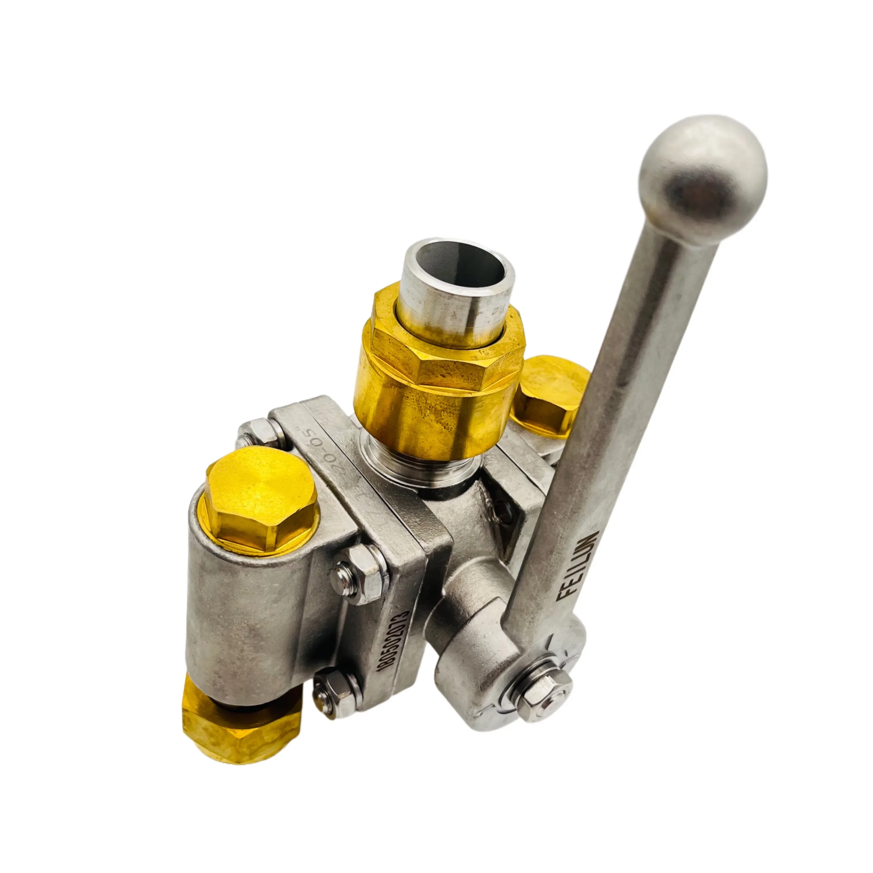 Stainless steel cryogenic welding connection M36*2 thread three-way ball valve DQS-25