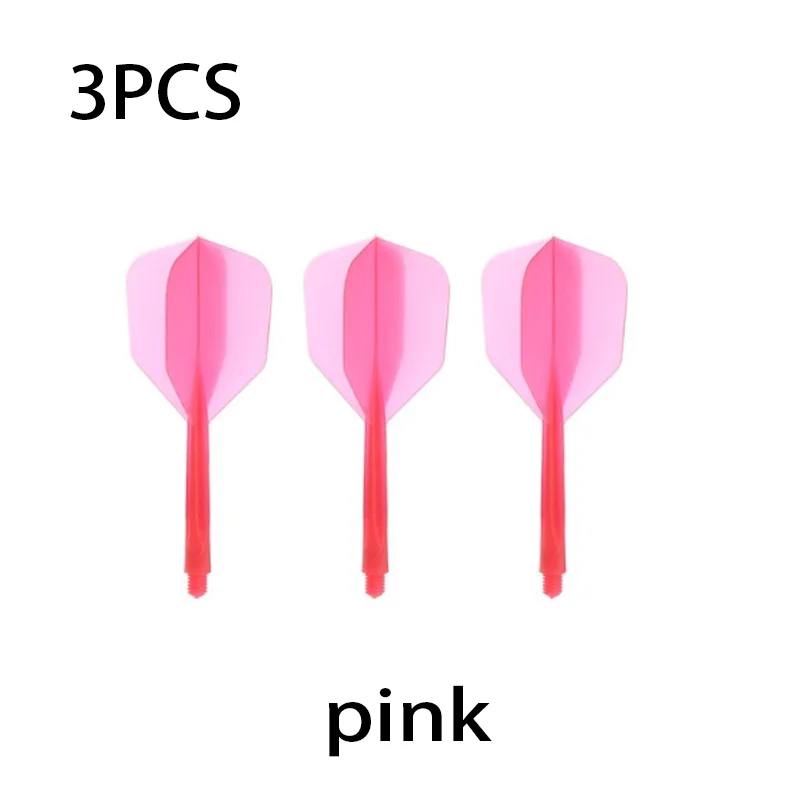 3pcs Integrated Transparent Dart Flights Pink Anti-Break Durable One-Piece Molded Replacement Tail Wing