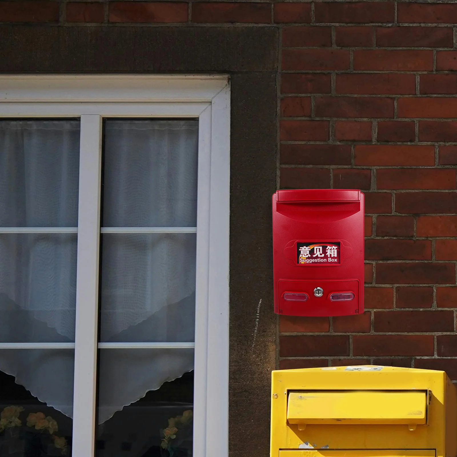 

1 Set Of Locking Mailbox For Outside Heavy Duty Wall Mount Plastic Security Mailbox Modern Durable Outdoor Letter Box Storage