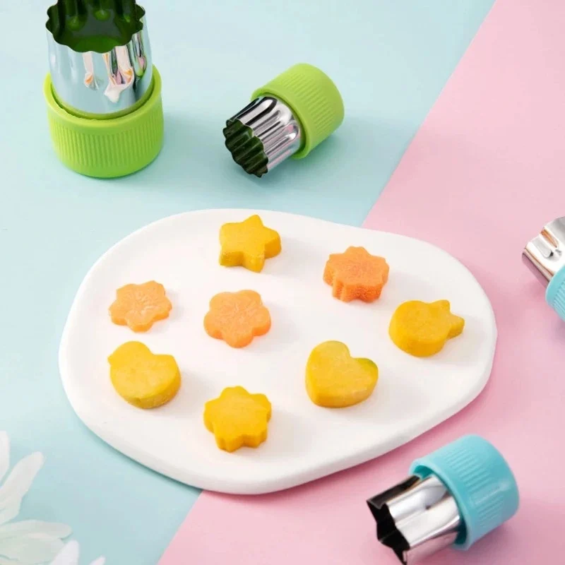 12Pcs Vegetable Cutter Shapes Sets Mini Size Cutters Fruit Cutters Kids Food Cutters Pastry Stamps Mold Biscuits