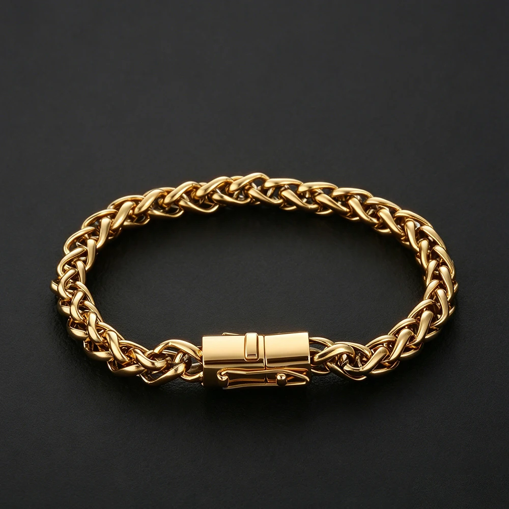

NY Twisted Rope Thick Chain Wholesale MOQ20pcs Stainless Steel Iced Out Necklace Bracelet Waterproof Hip Hop Men Women Jewelry