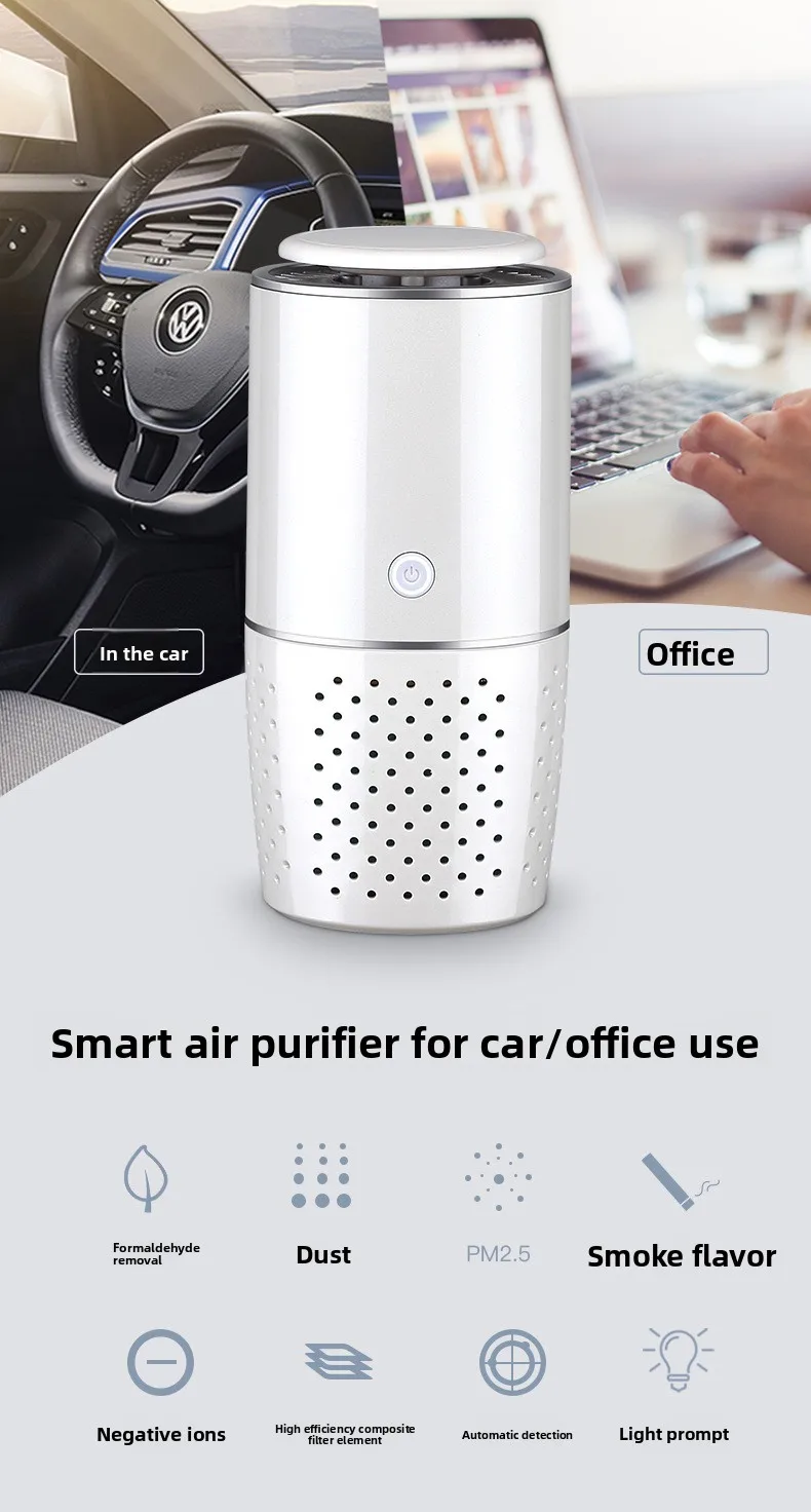 New Smart Car Desktop Office Car Air Purifier Water Cup To Remove Formaldehyde Negative Ions Third Gear Mode - Image 4