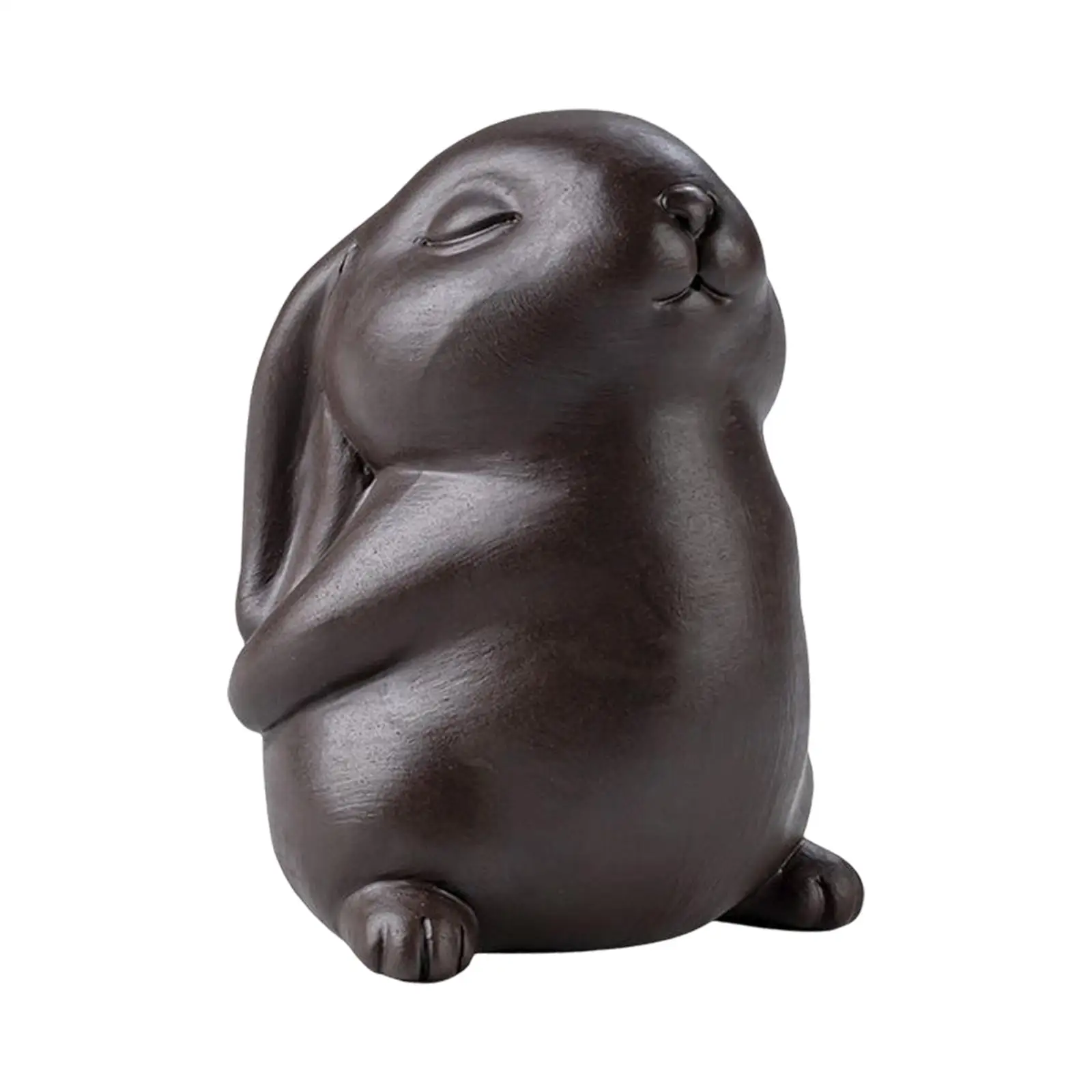 Rabbit Figurine Bunny Statue Animal Sculpture Collectibles Tea Table Decor Desk Ornament for Living Room Bedroom Decoration