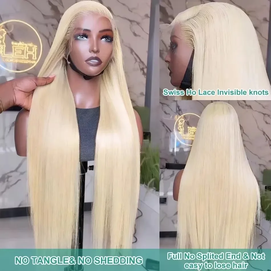40 44 Inch Blonde Wig 613 HD Lace Frontal Wig 13x6 250% Pre pucked Raw Colored Straight Lace Front Human Hair Wigs Can Be Dyed image 3