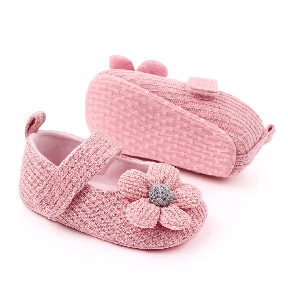 Baby Girl Shoes Cute Flower  Newborn Toddler Prewalking Spring and Summer Two Pieces Set with Hairband Baby Baptism New Fashion