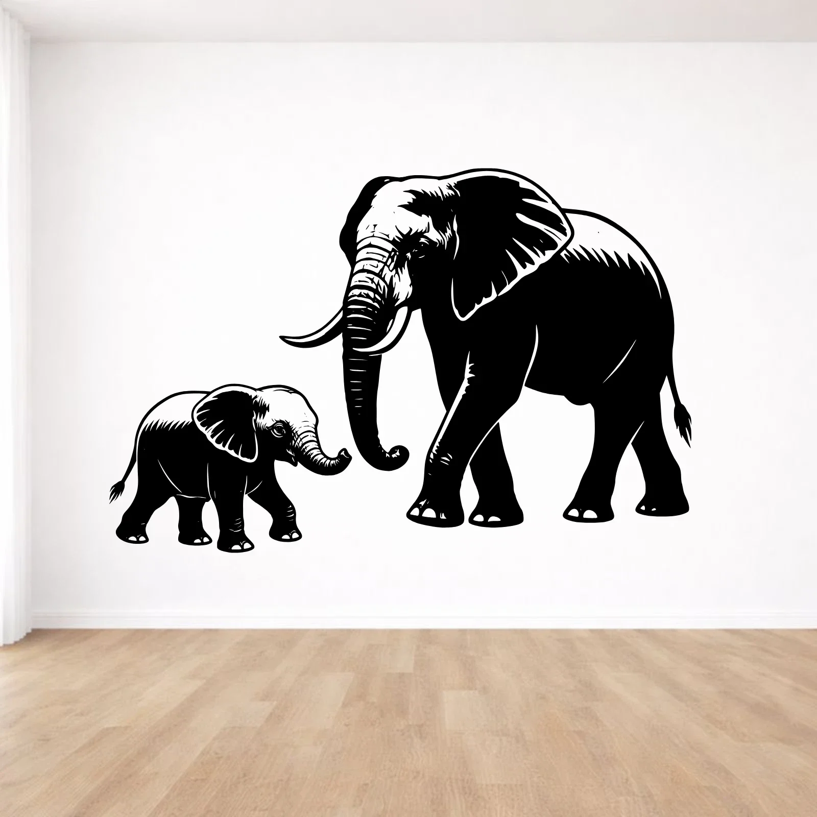 Wild Elephant     Vinyl  Decal Wall Art Sticker removeable decor  self-adhesive
