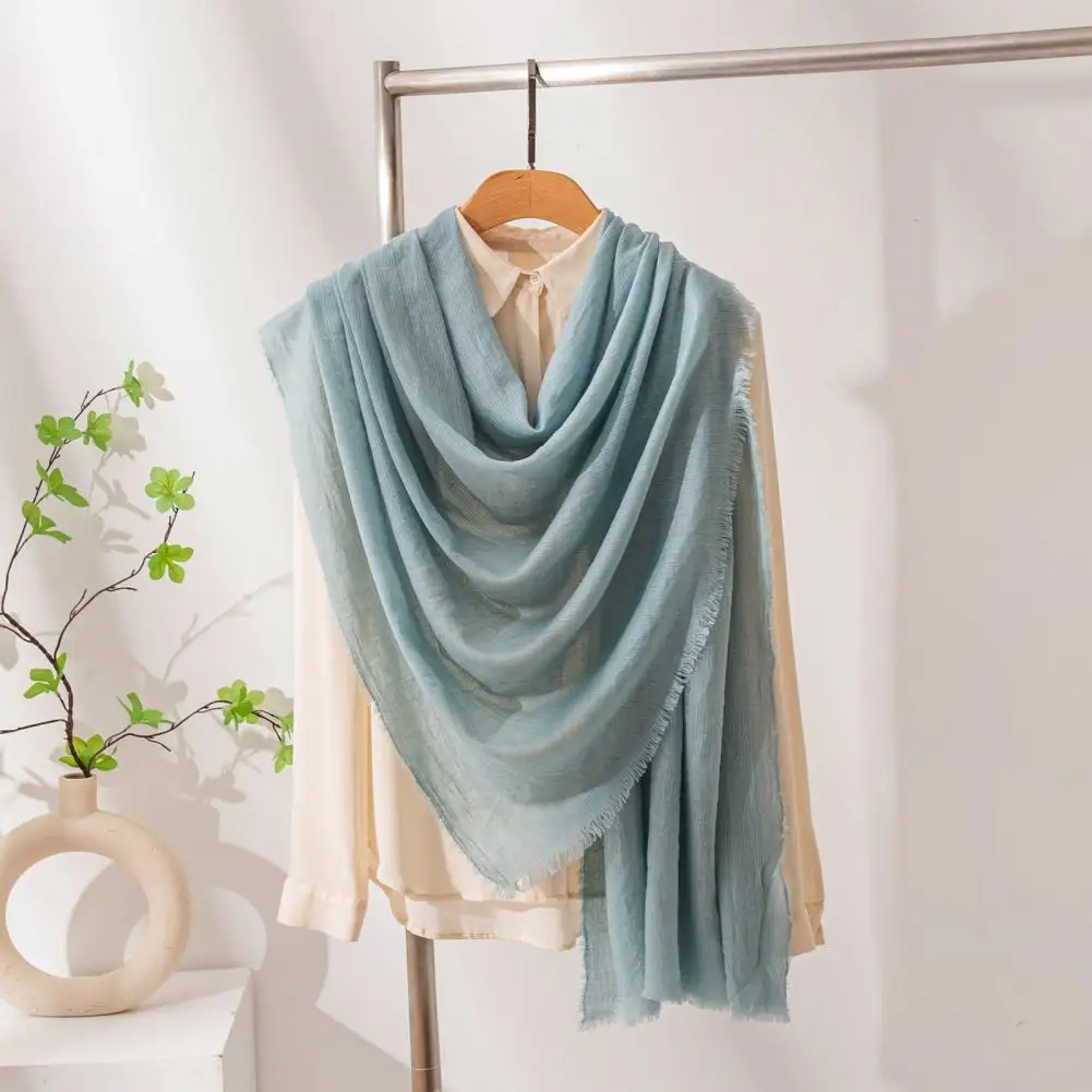 

Women Cotton Linen Shawl Breathable Sun Protection Shawl Lightweight Air Conditioning Blanket Beach Towel Cover Up