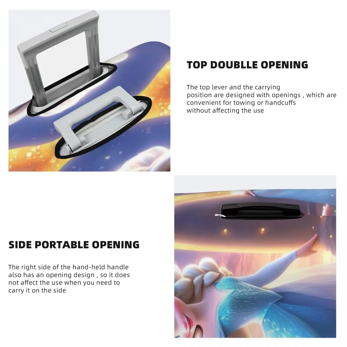 Capa protetora de bagagem lavável personalizada Frozen Cartoon Elsa para 18-32 polegadas