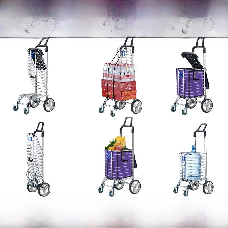 chariot-de-courses-pliable-en-alliage-d'aluminium-epaissi-silencieux-a-traction-manuelle-pour-l'achat-de-legumes-chariot-de-rangement-empilable-chariot-utilitaire-pour-la-maison