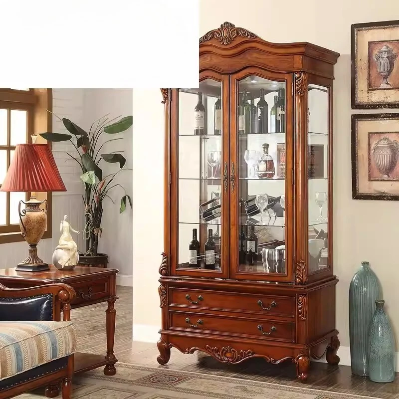 

Wine cabinet living room European, American furniture single door double door display cabinet, locker