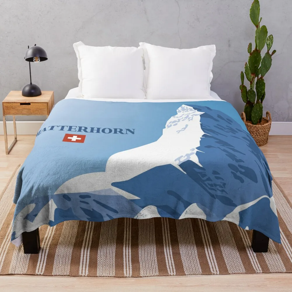 

Matterhorn,Zermatt,Switzerland,Ski Poster Throw Blanket Thin Nap Blankets For Sofas Extra Large Throw for babies Blankets