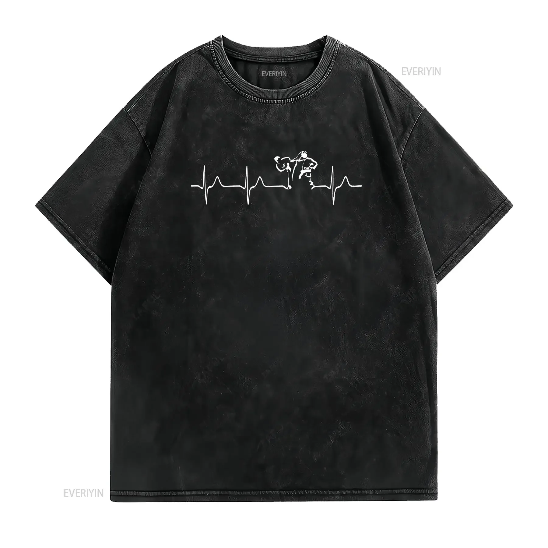 Sparring Kumite Heart beat T Shirt Taekwondo Karate Goju Ryu Kyokushin Shito Shorin Shotokan Wado Shudokan vintage Washed