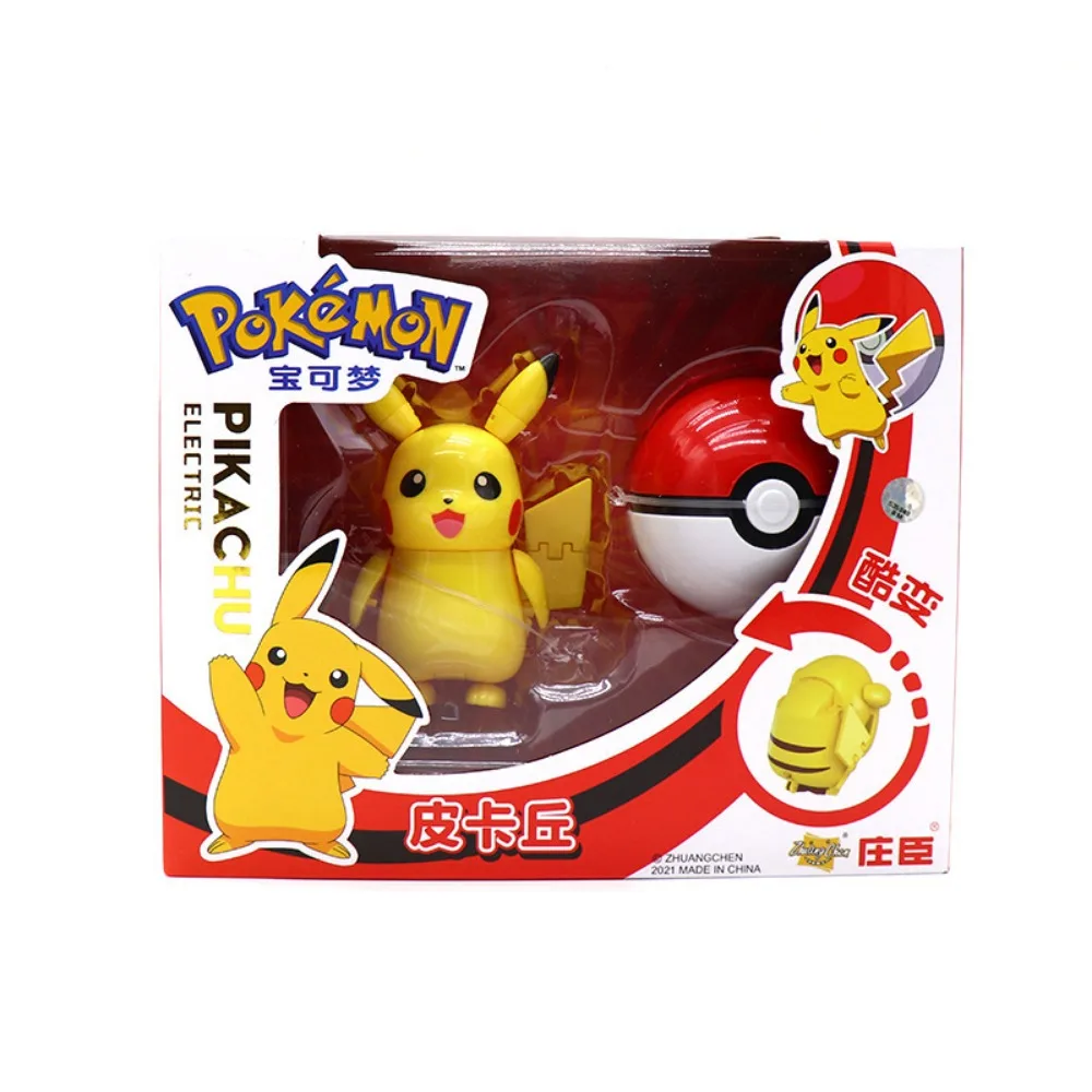 Pocket Pokemon Psyduck Eevee Jirachi Pikachu Bulbasaur Charizard Venusaur Blastoise Transforming Ball Ornament Toy Children Gift