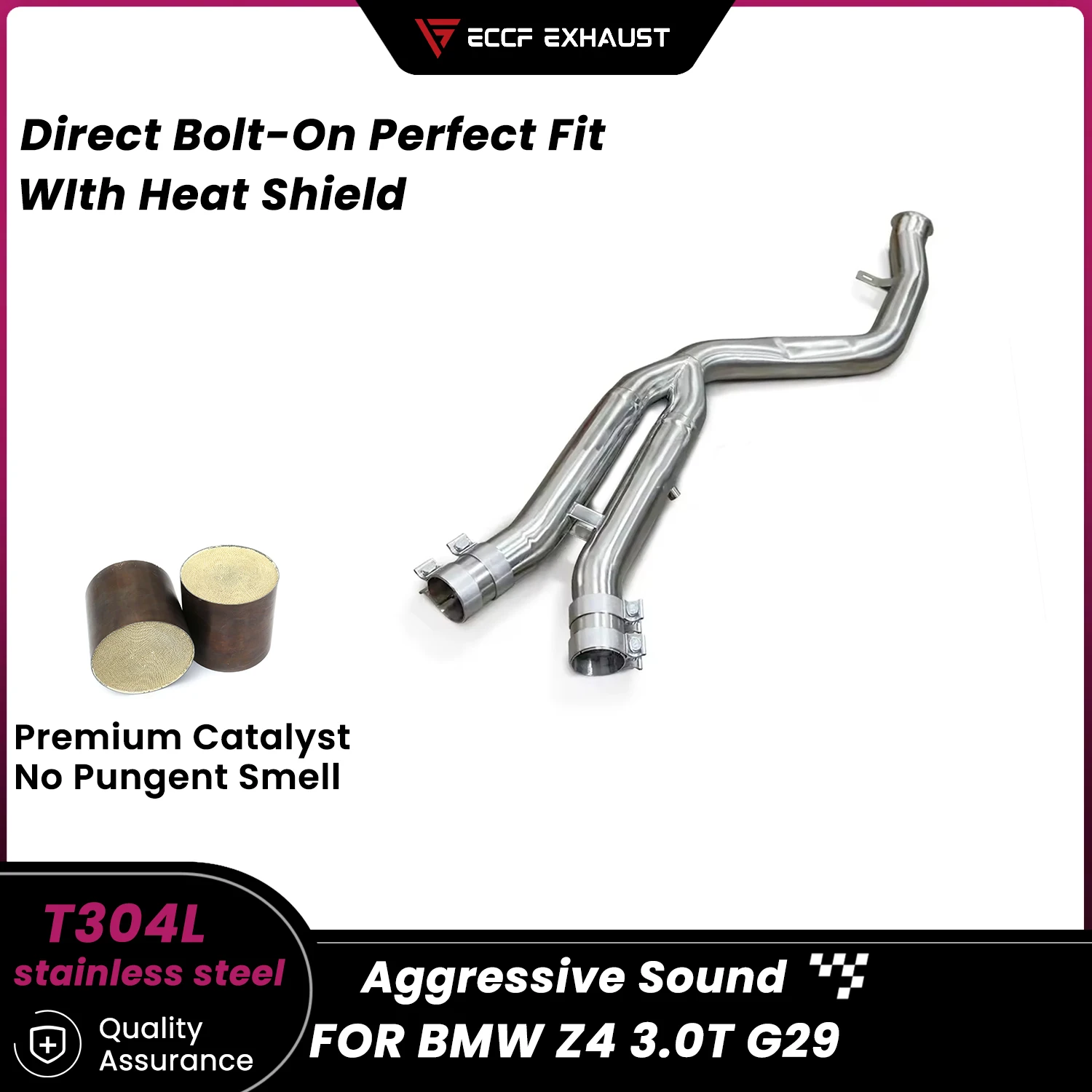 

Спортивная передняя труба из нержавеющей стали для BMW Z4 3.0T G29, красивый коллекционный агрессивный звук выхлопной системы, обновление с высокой производительностью