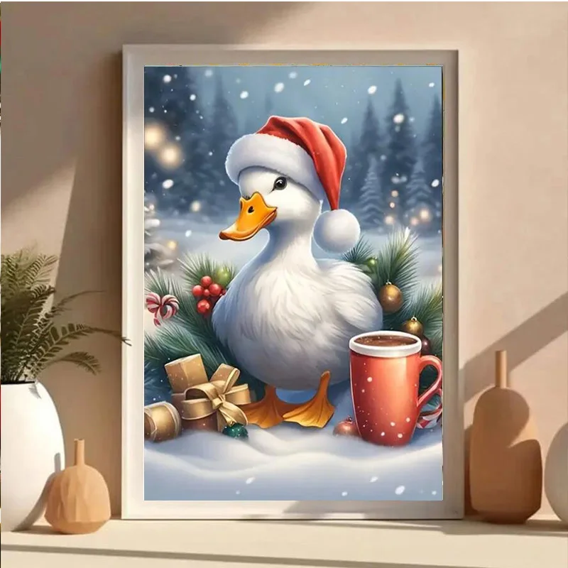 This AB diamond DIY painting set features a cute cartoon duck design, making it ideal for adults and beginners alike.