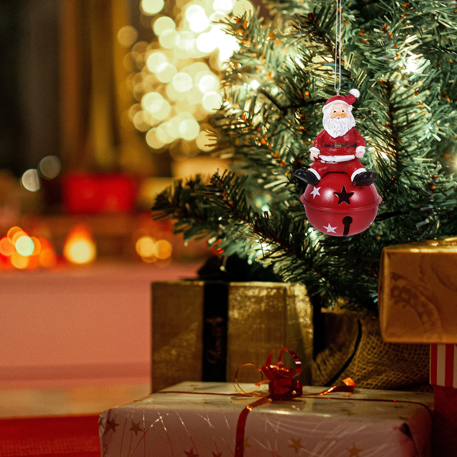 

Christmas Bell Santa Claus Bell Resin Pendant Hanging Christmas Tree Decoration Xmas Party Decor Ornament Xmas Party Ornament