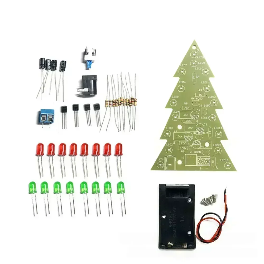 DIY 16 Lamp Christmas Tree Kit: Fun Soldering Project For Beginners & Festive Electrical Equipment Tool Accessory