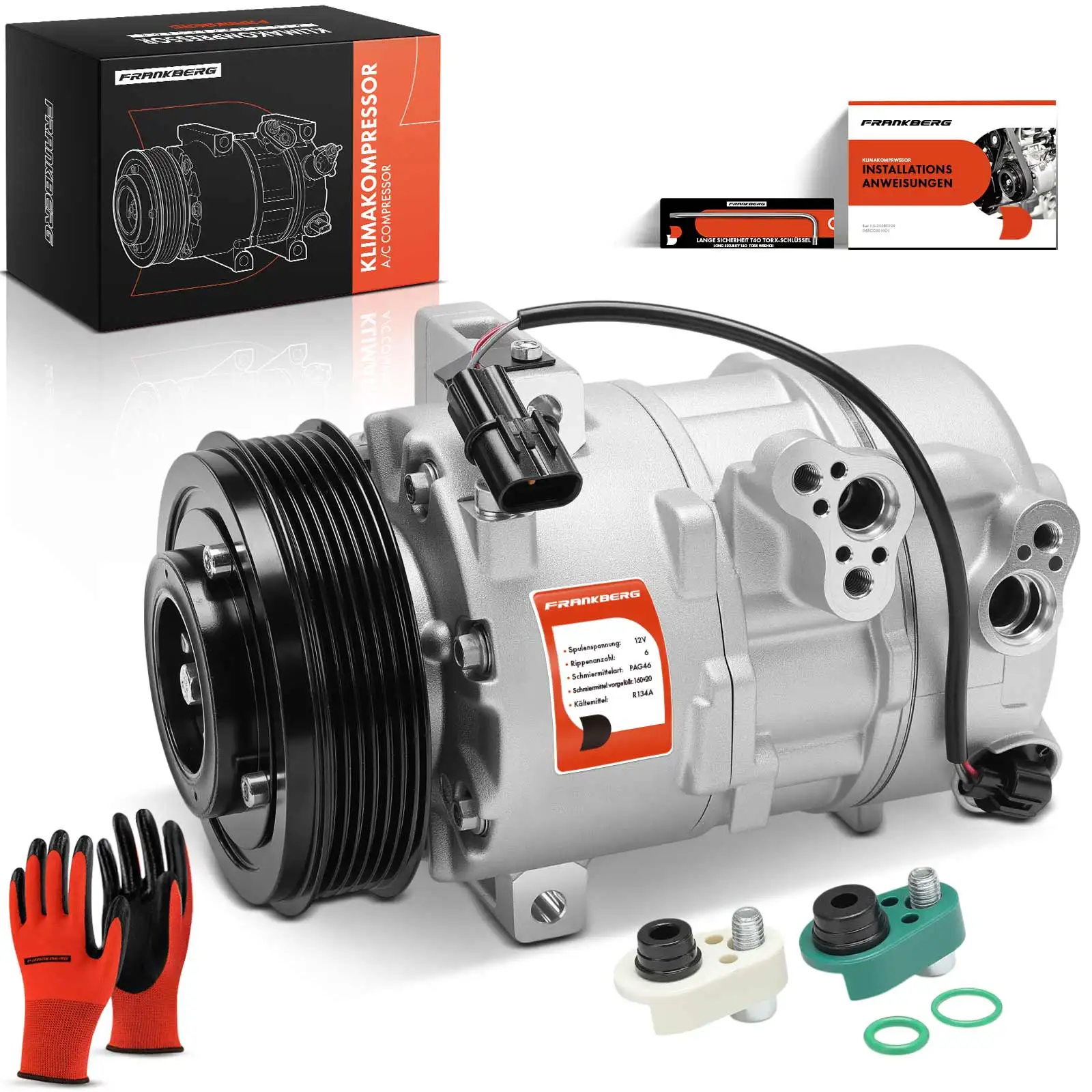 Frankberg 1x Klimakompressor für KIA Sorento II XM III UM 2.0L 2.2L 2012-2020 140752 977012P200 CO11442C 890578 977012P250