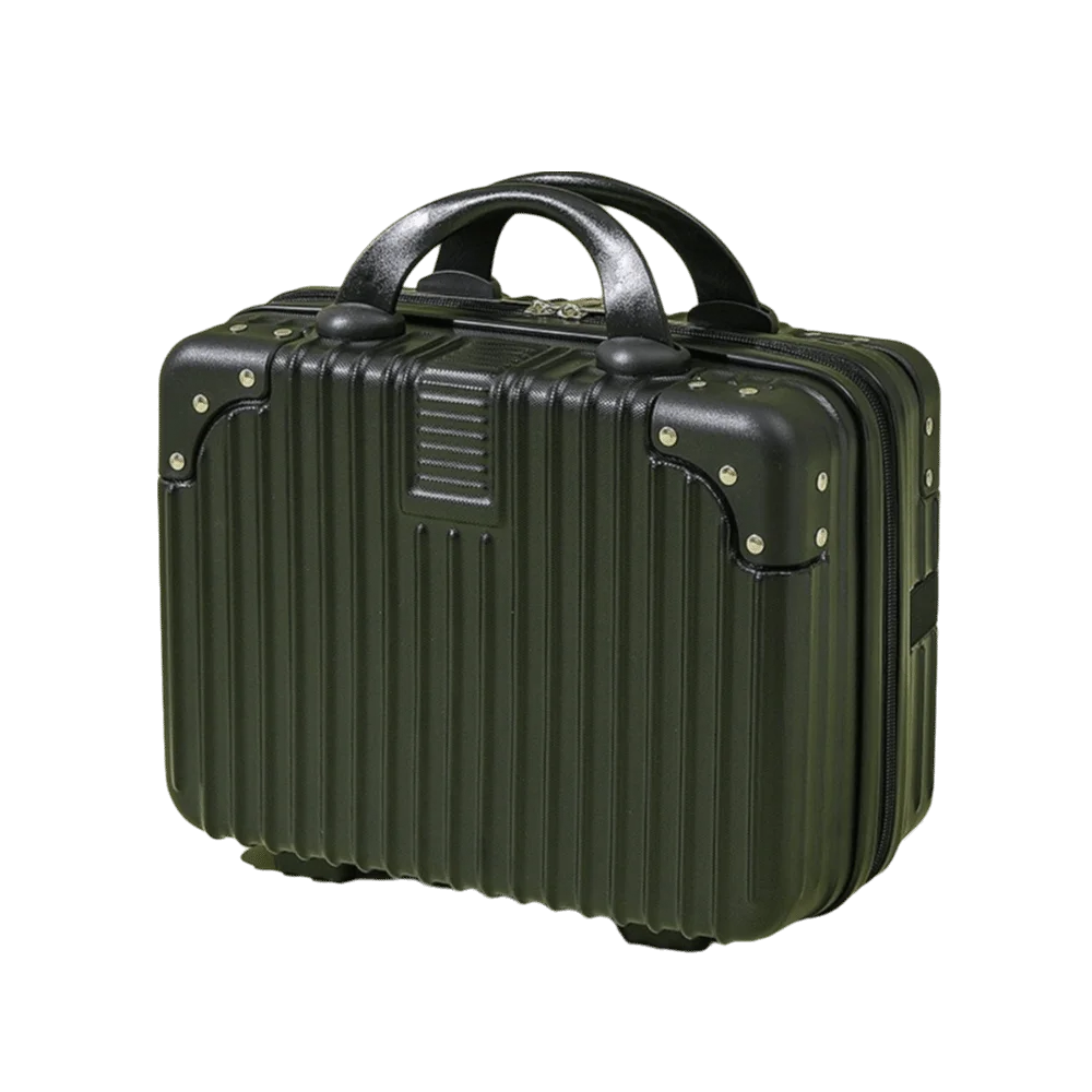 

Retro 14 Inch Makeup Case Handbag Cosmetic Mini Handheld Suitcase Anti Collision Storage Luggage Travel Box with Straps Travel