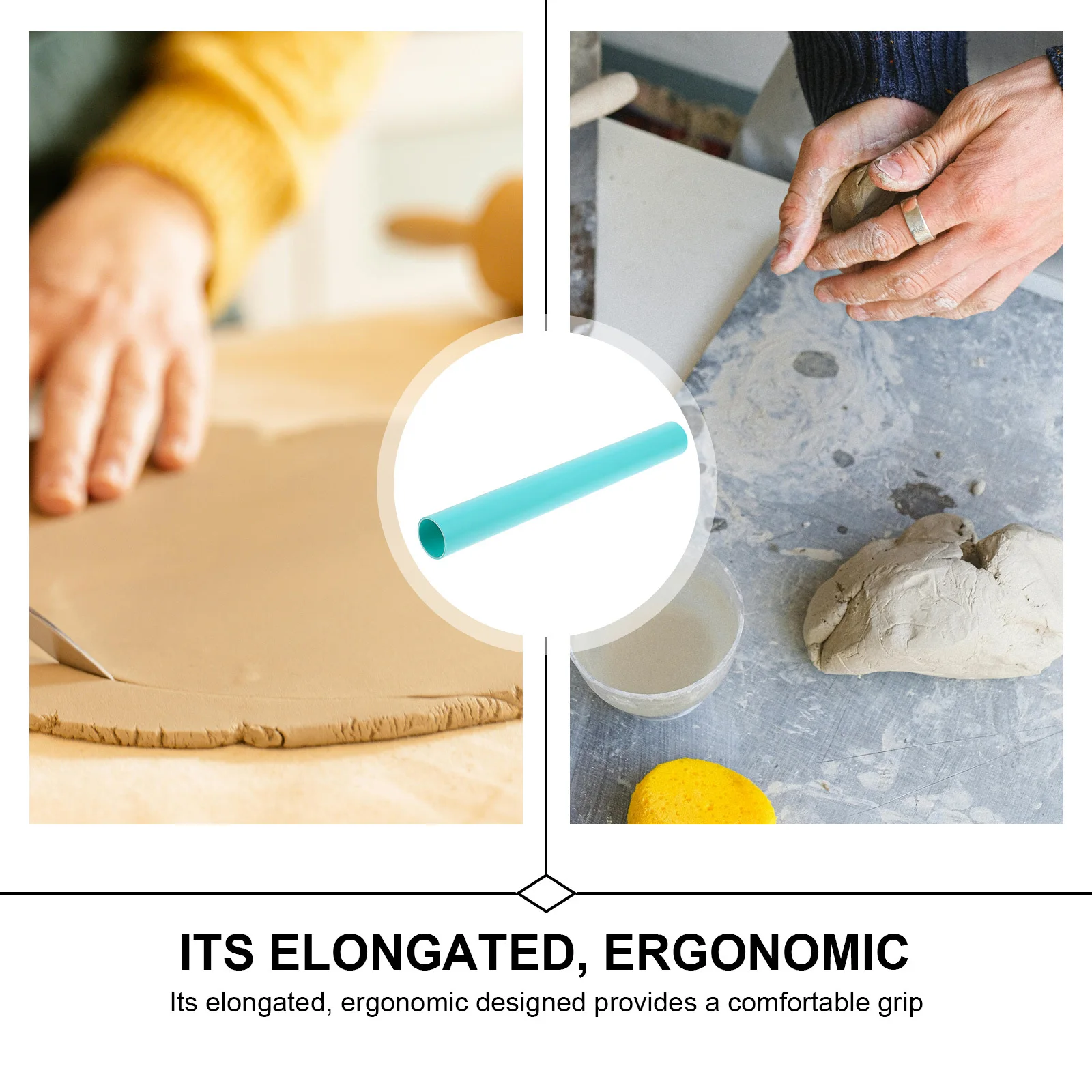 Multifunctional Acrylic Clay Roller for Polymer Clay Baking DIY Art Craft Projects Lightweight Easy Handle Accessory