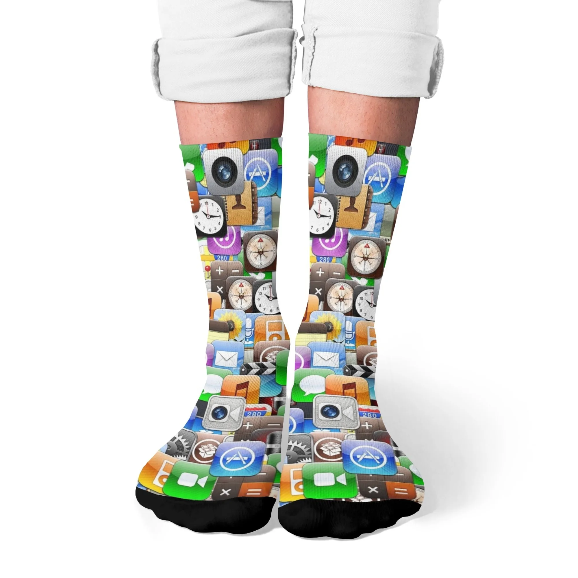 الجدة الهاتف المحمول أيقونة الرجال الجوارب الرجعية الشارع الهيب هوب جوارب بأشكال مضحكة تنفس المضادة للانزلاق جوارب رياضية غير رسمية مجنون هدية حفلة