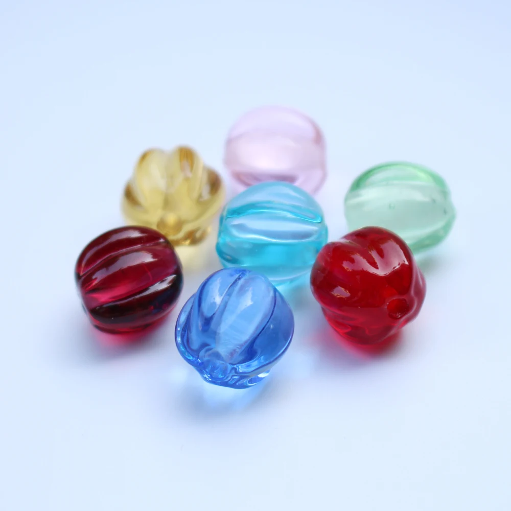 Dynia Lampwork koraliki szklany koralik do tworzenia biżuterii Diy materiały jubilerskie Kralen Bisuteria różowy Mix Handmade Koraliki Bijoux