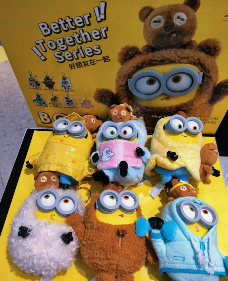 52TOYS Bob Tim Minions Best Friends Together Series Plush Keychain Blind Box Fashionable Toy Gift