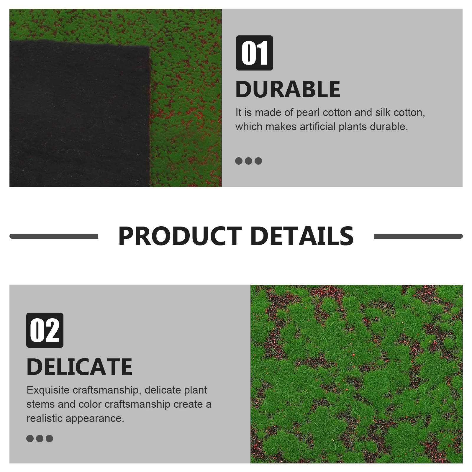 

Artificial Moss Green Grass Simulation Fake Plants for Garden Balcony Home Office Wedding Decoration Faux Moss