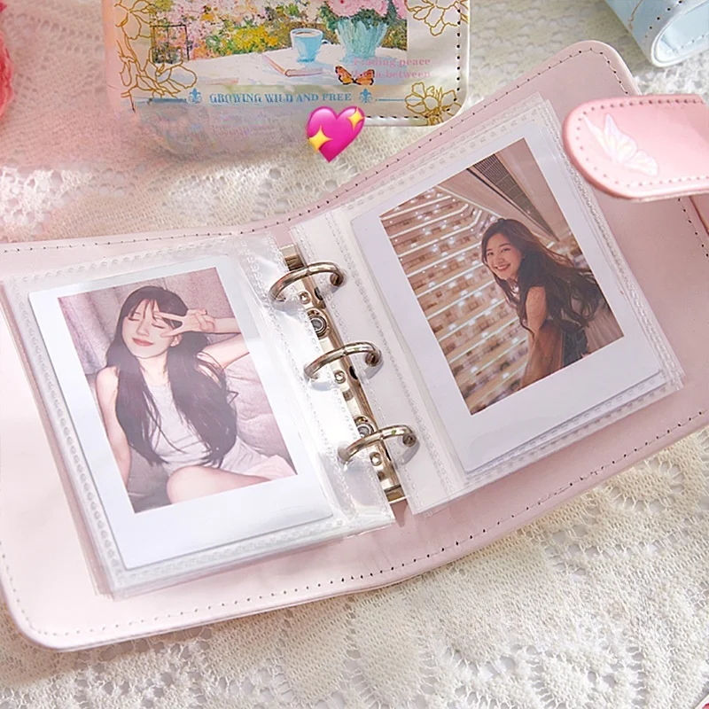 Album fotografico in pelle con pittura a olio vintage, archivio da 3 pollici, porta carte con slot singolo, raccoglitore, cartoline fotografiche, idol, Kpop, display e custode della memoria