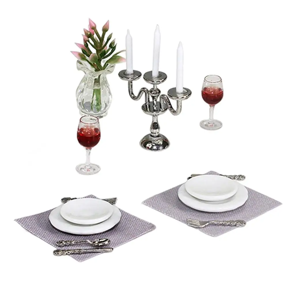 

Tea Dollhouse Kitchen Accessories 1/12 Scale Metal Porcelain ,great for DIY your and creativity