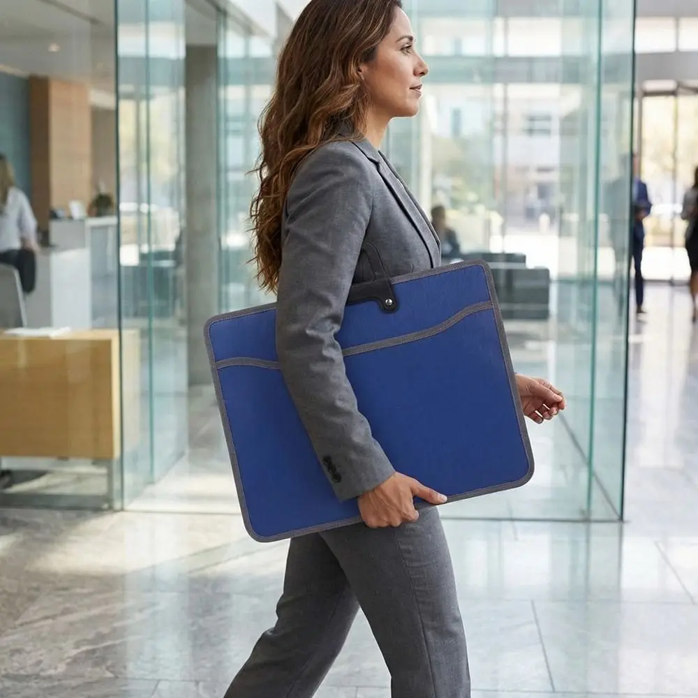 

Oxford Cloth Portable File Bag Waterproof Multi-Layer Document Handbag Large Capacity with Handle Office Briefcase