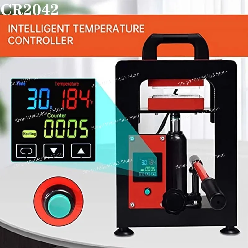 5Ton Hydraulic Rosin Heat Press (6*12CM Dual Heated Plates) – Portable Oil Wax Extraction Tool for Herbal Extraction Workshop
