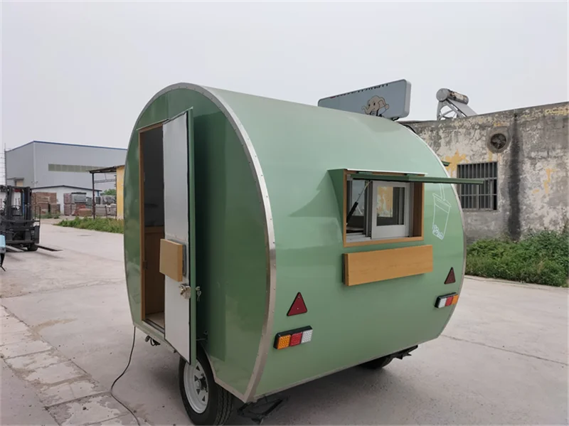 2.5M Pizza Ice Cream Cart Snack Machine Food Truck with Full Kitchen Mobile Coffee Boba Tea Bar Mini Food Trailer Usa Standard